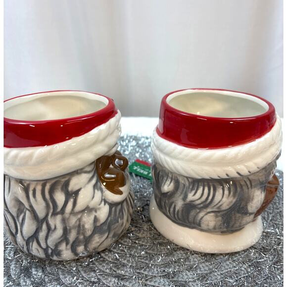 Sleigh Bell Bistro Winking African American Santa Mrs Claus Retro Style Mugs (2) - Picture 6 of 9